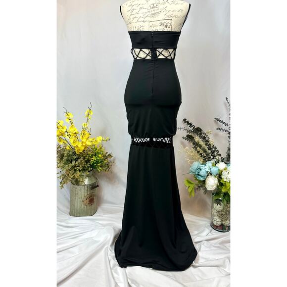 Runaway The Label Mae Partially See Through Maxi Dress Black S - Picture 10 of 14